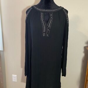 Knox Rose Black Long Sleeve Dress with Studded Details